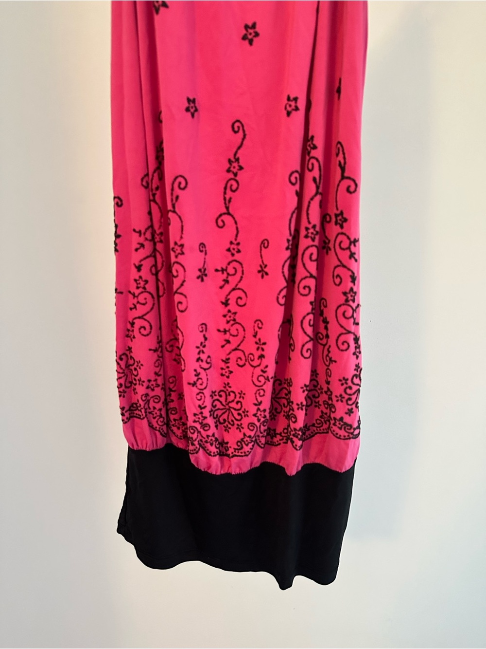 Hot Pink and Black Chain Strap Sundress - Picture 3 of 5